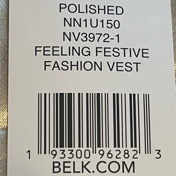 Faux Fur Southwestern Boho Vest • Ivory & Cream • Medium • NWT • New Directions - Picture 10 of 11